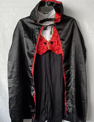 Halloween Vampire Child Small 4-6 Dracula Cape Vest One Piece Shirt Pants Tie • $11.95