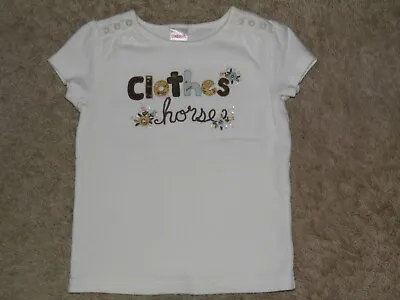 GYMBOREE  Equestrian Club  CLOTHES HORSE Embroidered Top Size 4 • $14.95