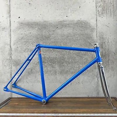 Vintage Track Bike Frame Set 53 Cm Campagnolo Dropouts Fixie Lugged Steel Paint • $899.99