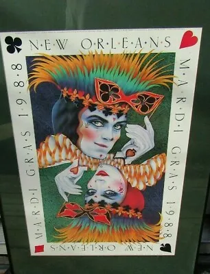 Rare Andrea Mistretta Poster Print 1988 New Orleans Mardi Gras King & Queen Mint • $359.99