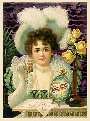 1890s Coca-Cola Classic Vintage Soft Drink Advertising Poster - 24x32 • $23.95