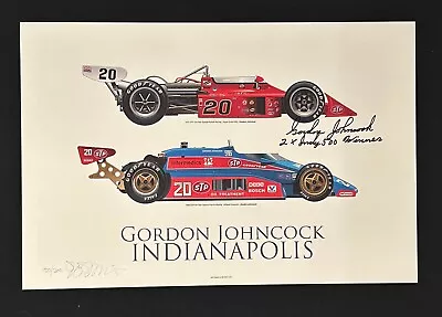 Gordon Johncock Signed 2-Time Indy 500 Winner 18x12 Limited Edition Print • $79.99