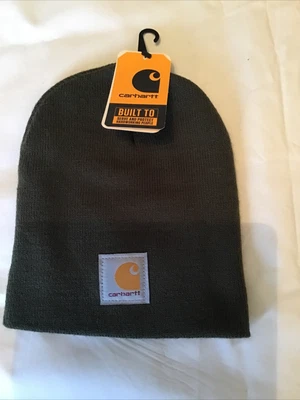 £5.50 • Buy Mens One Size Khaki Carhartt Beanie Hat Bnwt 