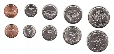 Malaysia - Set 5 Coins 1 5 10 20 50 Sen 2005 - 2008 UNC Lemberg-Zp • $3.49