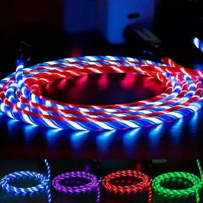 $8.44 • Buy LED Light Up Charging Charger Cable USB Cord IPhone Android Type C Phone