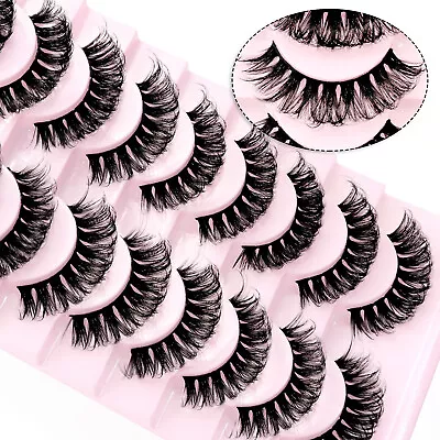 10 Pairs Eyelashes Russian Strip Lashes Natural Wispy Fluffy 3D Fake Eyelashes • £4.79