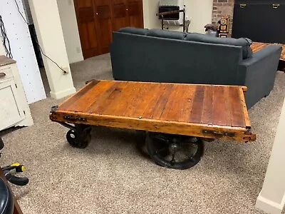Completely Restored Industrial Cart Coffee Table.  • $1500