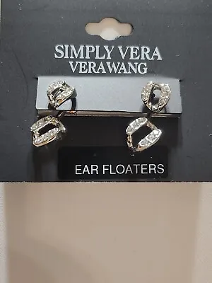 Simply Vera Vera Wang Silver Tone Pave Crystal Ear Floater Earrings 1  New • $9.99