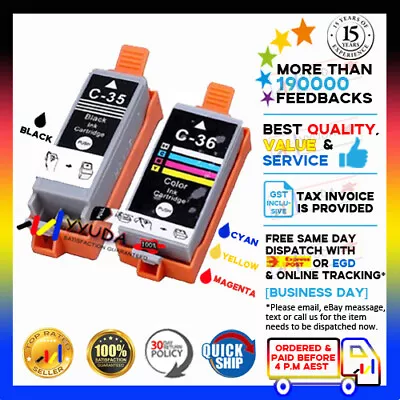 5x Yyuda NoN-OEM INK CARTRIDGE PGI-35BK CLI-36 For Canon PIXMA IP100 Mini 260 • $16