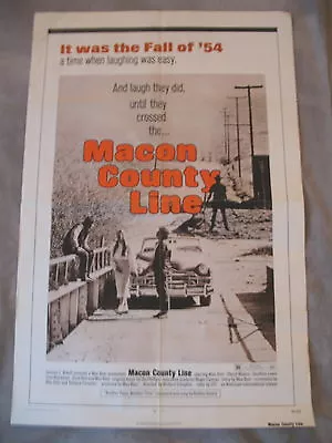 MACON COUNTY LINE 1974 Max Baer Jr Car Racing Sheriff  One Sheet Poster VG+ C6 • $24.38