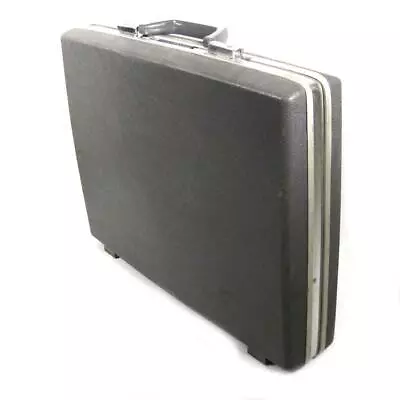 Vintage Samsonite Slim Hard Shell Briefcase Attache Dark Gray With Key • $59.99