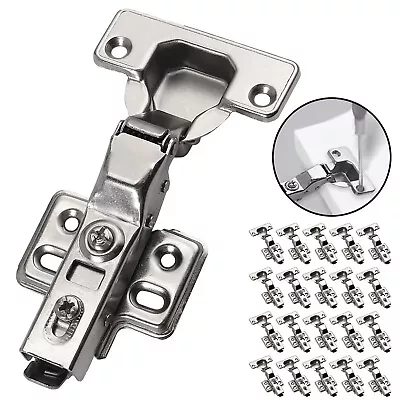 20X Cabinet Hinges Half Overlay Soft Close Kitchen Cupboard Wardrobe Door Hinge • £16.85