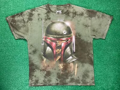 STAR WARS Fifth Sun Sz XL Green Camouflage Camo Tie Dye Mandalorian Graphic Tee • $14.99