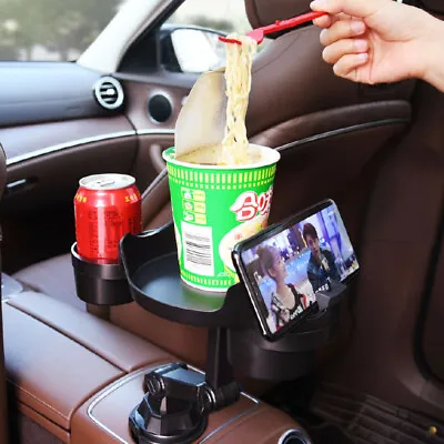 Car Swivel Cup Holder Tray 360-Degree Adjustable Arm And Phone Slot • $25.75