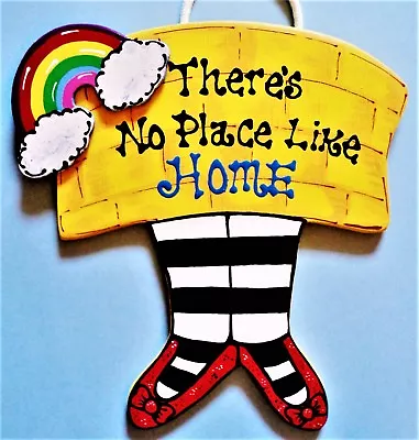 THERE'S NO PLACE LIKE HOME SIGN Wall Door Art Hanger Hanging Plaque Wood Decor • $13