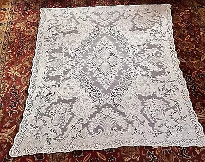 Vintage Quaker Lace Tablecloth 66 X58” Scalloped Picot Edge & Original Tag • $31.95