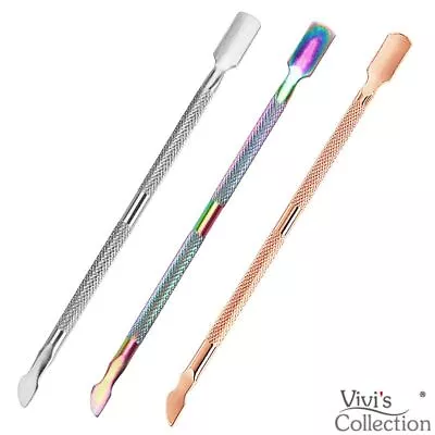 Cuticle Pusher Nail Spoon Stainless Steel Scraper Remover Manicure Pedicure Tool • £1.99