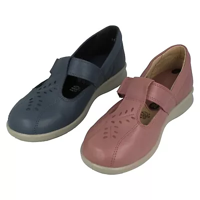 Ladies Black (Lea/Pat) / Rose/ Denim Blue /  Easy B Leather Shoes : Kinross • £25