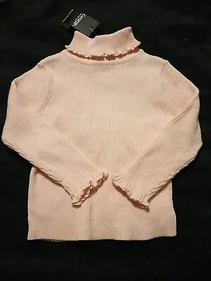 £4.99 • Buy Baby Girls Pink Ribbed Roll Neck 12-18 Months