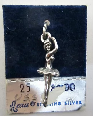 Beau STERLING Silver Ballerina Charm New On Card VINTAGE 1960's • $14.99