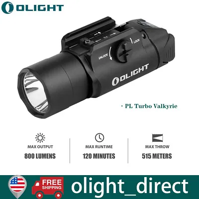 Olight PL Turbo Valkyrie Weapon Tactical Flashlight With Rail Mount 800 Lumens • $89.99