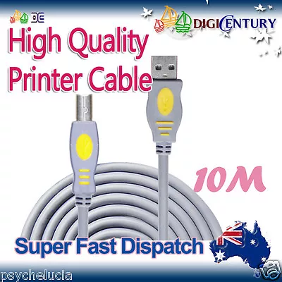 *JH* 10M USB 2.0 A Male To B Male High Quality Printer Extension Cable Cord Gray • $22.99