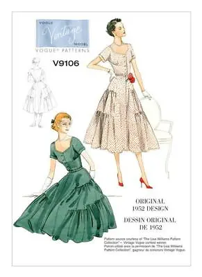 Vogue Sewing Pattern 9106 Misses Ladies Dress Belt Size 14-22 Uncut Vintage 1952 • £11.45