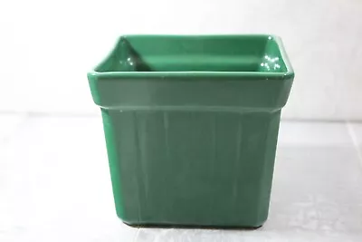 Vintage USA United Ceramic Square Green Planter 4 T X4.5 Square • $8