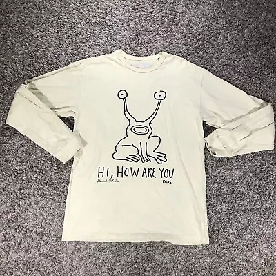 Vans X Daniel Johnston Long Sleeve Shirt Hi How Are You Yellow Mens Sz Medium • $19.99