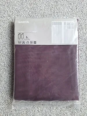 Ikea Sarita Plum Voiles Sheer Curtains 145× 300cm • £12.99