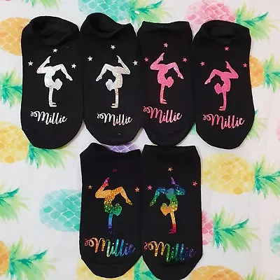 GYMNASTICS TRAINER SOCKS Liner Personalised Christmas Gift Stocking Filler Squad • £7.50