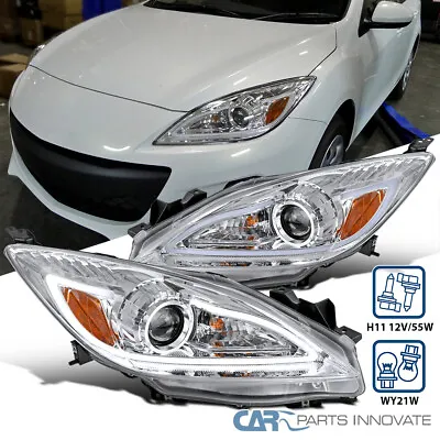 10-13 Mazda 3 Halogen Clear Lens Projector Headlights Headlamps W/ LED DRL Strip • $284.95