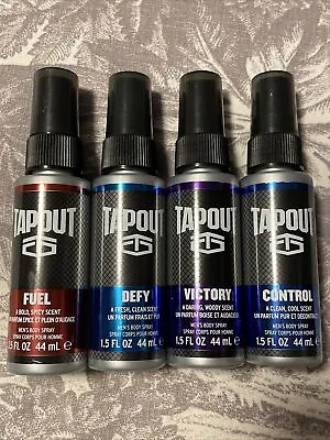 Lot Of 4 Tapout Defy/Victory/Fuel/Control Body Sprays 1.5 Oz Each NEW • $15.95