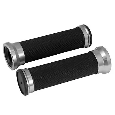 MF4557 - Grip Pair Rubber Black/Aluminum Brushed Universal Scooter • $79.44