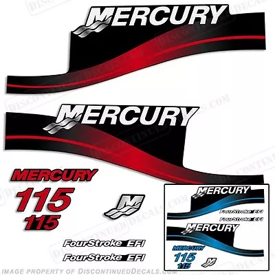 Fits Mercury 115hp FourStroke EFI Outboard Decal Kit Blue Or Red Available 99-04 • $94.95