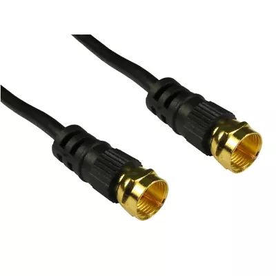 2m Metre Satellite Coax Cable F Type Screw Connector Coaxial Aerial Lead M-m • £2.87