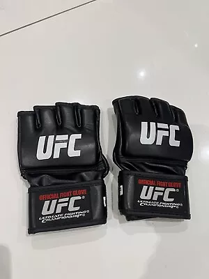 UFC Official Fight Gloves MMA Grappling Leather Wrist Wrap Cage Fight Gloves MED • £25