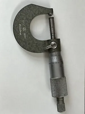 Mitutoyo 115-153 Micrometer Caliper 0-1  ~ .0001  Made In Japan NICE RARE • $14.95