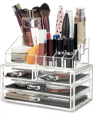 Make Up Organiser For Women Teenagers Acrylic Makeup Storage 12x 22x 24 Cm • £9