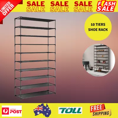 $23.99 • Buy Artiss Shoe Rack 10-Tier (50 Pair) Shoes Organiser DIY Stackable Organizer Stora