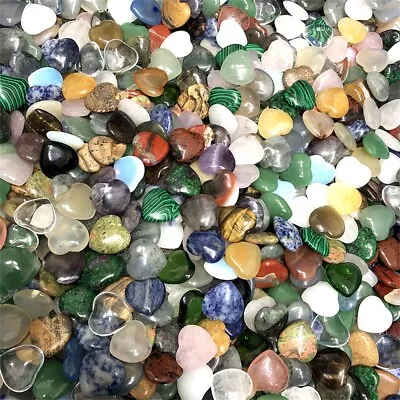 £5.75 • Buy 50PCS Crystal Hearts Natural Quartz Healing Gem Stones Mini Heart Pendant Chakra