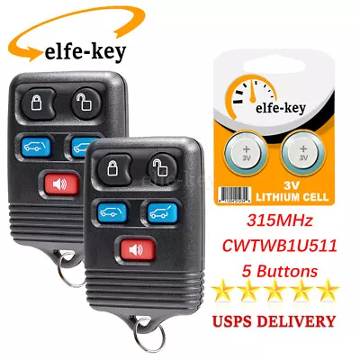 2 For 2008 2009 2010 Lincoln Navigator Keyless Remote Car Key Fob 5B CWTWB1U551 • $13.39