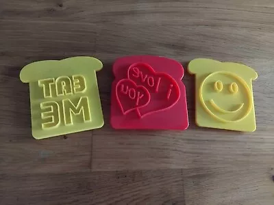Set Of 3 Toast Bread Stamps Smiley Face I Love You Eat Me • £4.50