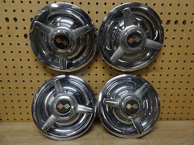 (4) 3 Bar Spinners Center Caps For Chevy Rally Wheels 7  Black Flags • $55