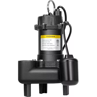 1 HP Submersible Cast Iron Sewage Pump 5220 GPH Float Switch Sump Pump Basement • $119.99