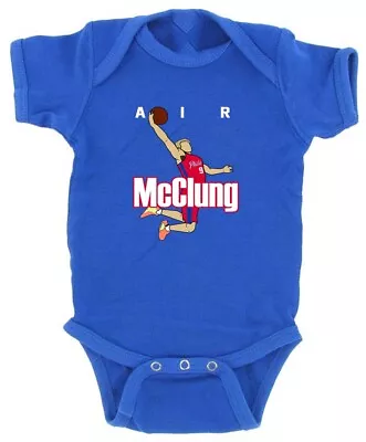 Baby Matt McClung Philadelphia 76ers Blue Coats AIR Mac Logo Creeper Romper • $18.99