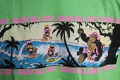 T&C Surfboard Town Country Party OG Vintage 80's Neon Green XL Surfing T-Shirt • $225