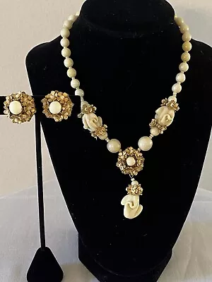 Vintage Miriam Haskell Necklace & Earrings Set. Exc. Cond • $585