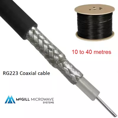 RG223 Coaxial Cable 50 Ohm Ultra Low Loss - LOWEST LOSS RG223 Silver Plated • £119.95