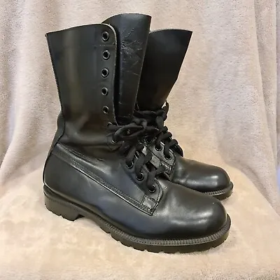 VINTAGE Genuine Leather Eyelet Lace Up Boots Military Combat Size 40 Unisex • $89